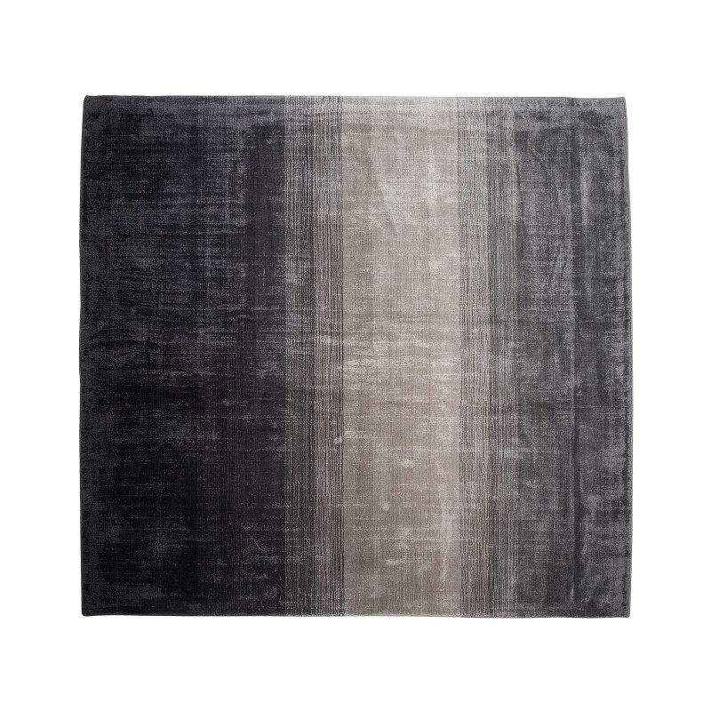 Dywan wiskozowy 200 x 200 cm czarno-szary ERCIS Dywan wiskozowy 200 x 200 cm czarno-szary ERCIS