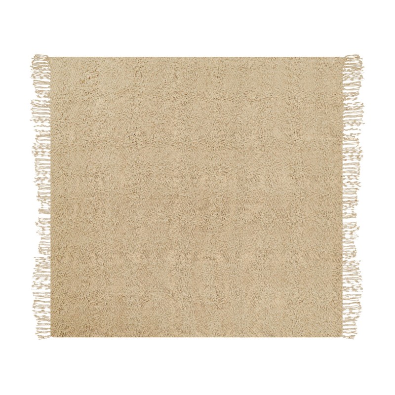 Koc VELLA Bawełna 220 x 240 cm Beżowy Koc VELLA Bawełna 220 x 240 cm Beżowy
