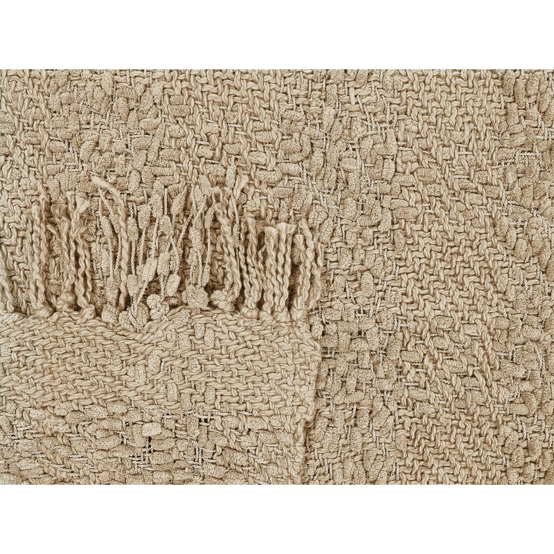 Koc VELLA Bawełna 220 x 240 cm Beżowy Koc VELLA Bawełna 220 x 240 cm Beżowy