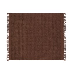 Koc VELLA Bawełna 220 x 240 cm Brązowy Koc VELLA Bawełna 220 x 240 cm Brązowy