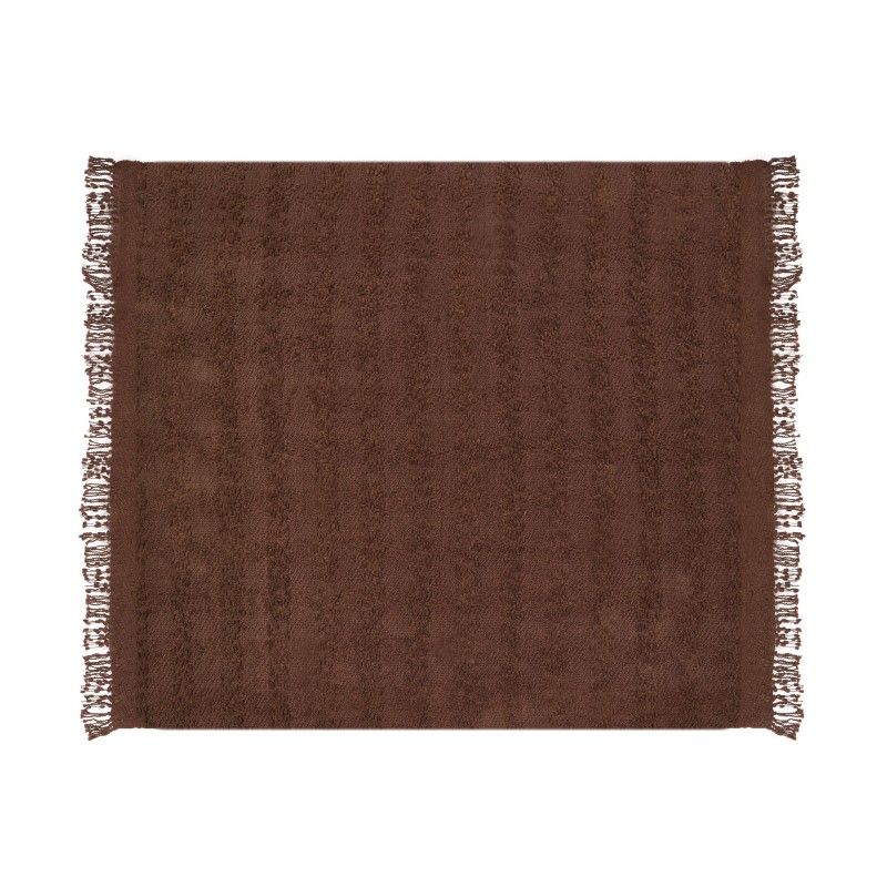 Koc VELLA Bawełna 220 x 240 cm Brązowy Koc VELLA Bawełna 220 x 240 cm Brązowy