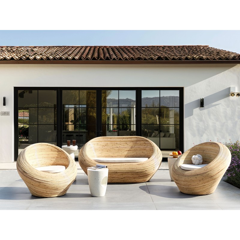 Sofa ogrodowa rattanowa naturalna MAIORI Sofa ogrodowa rattanowa naturalna MAIORI