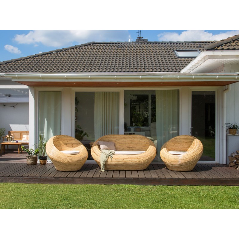Sofa ogrodowa rattanowa naturalna MAIORI Sofa ogrodowa rattanowa naturalna MAIORI