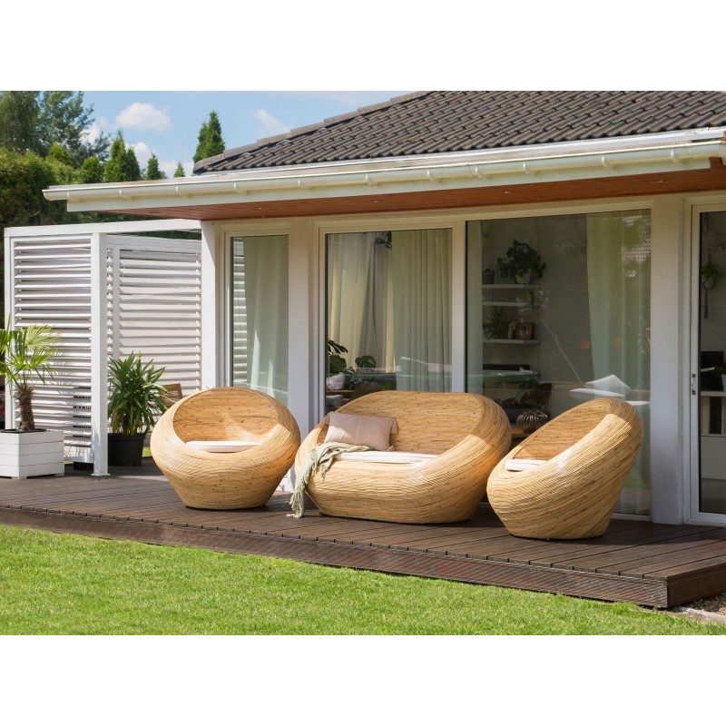 Sofa ogrodowa rattanowa naturalna MAIORI Sofa ogrodowa rattanowa naturalna MAIORI