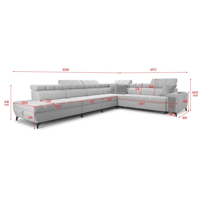 Ecksofa Venna XII mit Schlaffunktion und USB-Anschluss - Eleganz und Funktionalität in einem! Ecksofa Venna XII mit Schlaffunktion und USB-Anschluss - Eleganz und Funktionalität in einem!