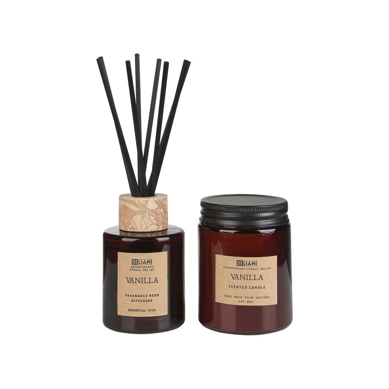 Świeczka zapachowa z patyczkami zapachowymi DARK ELEGANCE Wosk sojowy Nuty kwiatowe Świeczka zapachowa z patyczkami zapachowymi DARK ELEGANCE Wosk sojowy Nuty kwiatowe