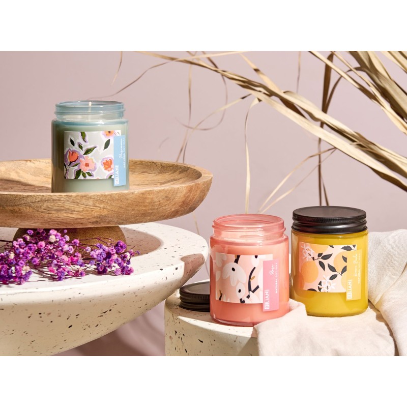 Zestaw 3 świeczek zapachowych FRUITY BLOOM Wosk sojowy Nuty orientalne Nuty ziołowe Nuty kwiatowe Zestaw 3 świeczek zapachowych FRUITY BLOOM Wosk sojowy Nuty orientalne Nuty ziołowe Nuty kwiatowe