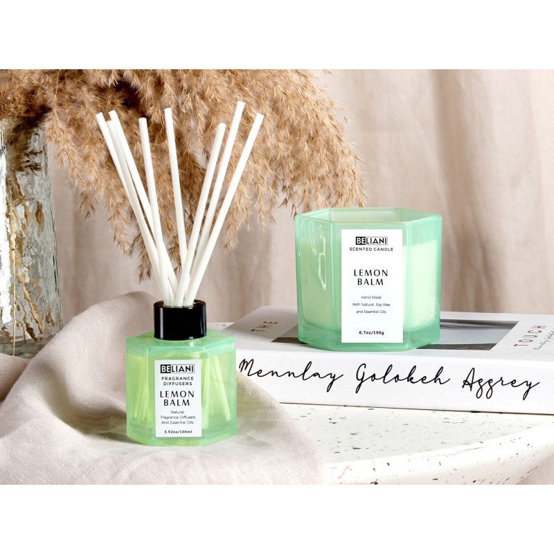 Świeczka zapachowa z patyczkami zapachowymi CLASSY TINT Wosk sojowy Świeże nuty Świeczka zapachowa z patyczkami zapachowymi CLASSY TINT Wosk sojowy Świeże nuty