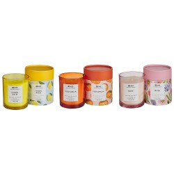 Zestaw 3 świeczek zapachowych COLORFUL BARREL Wosk sojowy Nuty orientalne Nuty ziołowe Nuty kwiatowe