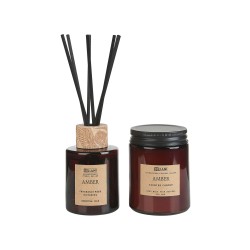 Świeczka zapachowa z patyczkami zapachowymi DARK ELEGANCE Wosk sojowy Nuty orientalne
