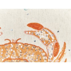 Zestaw 2 poduszek dekoracyjnych SARGASSUM Len 45 x 45 cm Beżowy Wzór zwierzęcy Zestaw 2 poduszek dekoracyjnych SARGASSUM Len 45 x 45 cm Beżowy Wzór zwierzęcy