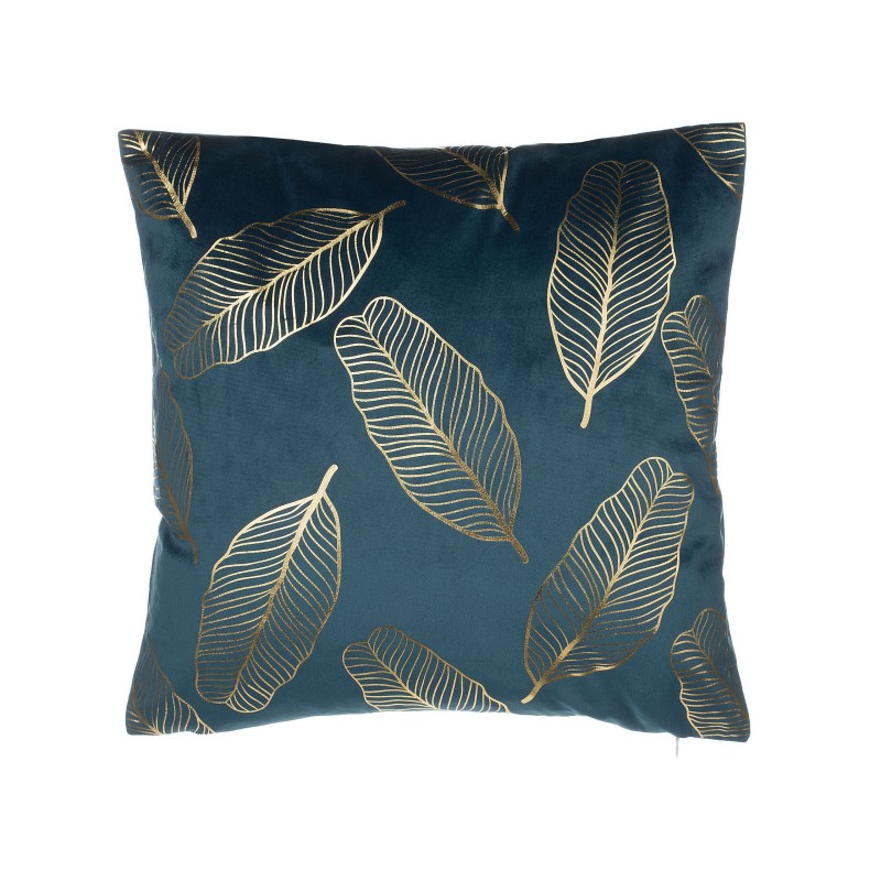 Zestaw 2 poduszek dekoracyjnych FREESIA Welur 45 x 45 cm Lazurowy Wzór roślinny Zestaw 2 poduszek dekoracyjnych FREESIA Welur 45 x 45 cm Lazurowy Wzór roślinny