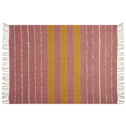 Koc NAIKHU Bawełna 130 x 170 cm Jasnoczerwony Koc NAIKHU Bawełna 130 x 170 cm Jasnoczerwony
