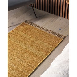 Dywan z juty 80 x 150 cm musztardowy LUNIA Dywan z juty 80 x 150 cm musztardowy LUNIA