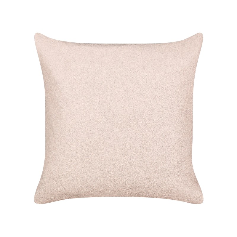 Zestaw 2 poduszek dekoracyjnych LEUZEA Boucle 60 x 60 cm Pastelowy róż Jednolity Zestaw 2 poduszek dekoracyjnych LEUZEA Boucle 60 x 60 cm Pastelowy róż Jednolity