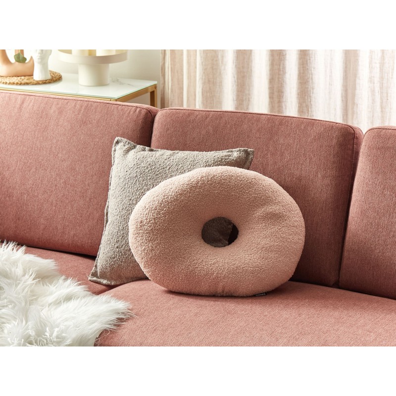 Zestaw 2 poduszek dekoracyjnych HESPERIS Boucle Pastelowy róż Jednolity Zestaw 2 poduszek dekoracyjnych HESPERIS Boucle Pastelowy róż Jednolity
