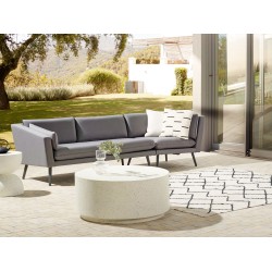 Sofa ogrodowa 3-osobowa prawostronna szara LORETELLO Sofa ogrodowa 3-osobowa prawostronna szara LORETELLO