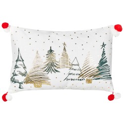 Zestaw 2 poduszek dekoracyjnych ANREDERA Bawełna 30 x 50 cm Biały Wzór świąteczny Zestaw 2 poduszek dekoracyjnych ANREDERA Bawełna 30 x 50 cm Biały Wzór świąteczny