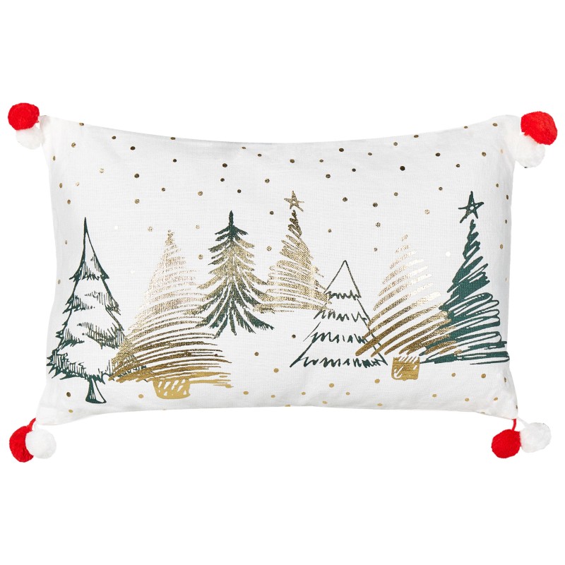 Zestaw 2 poduszek dekoracyjnych ANREDERA Bawełna 30 x 50 cm Biały Wzór świąteczny Zestaw 2 poduszek dekoracyjnych ANREDERA Bawełna 30 x 50 cm Biały Wzór świąteczny