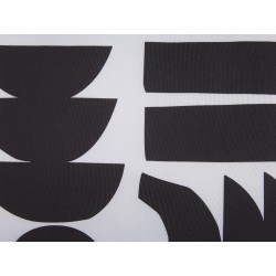 Zestaw 2 poduszek dekoracyjnych LIRIOPE 30 x 50 cm Czarny/ biały Wzór geometryczny Zestaw 2 poduszek dekoracyjnych LIRIOPE 30 x 50 cm Czarny/ biały Wzór geometryczny