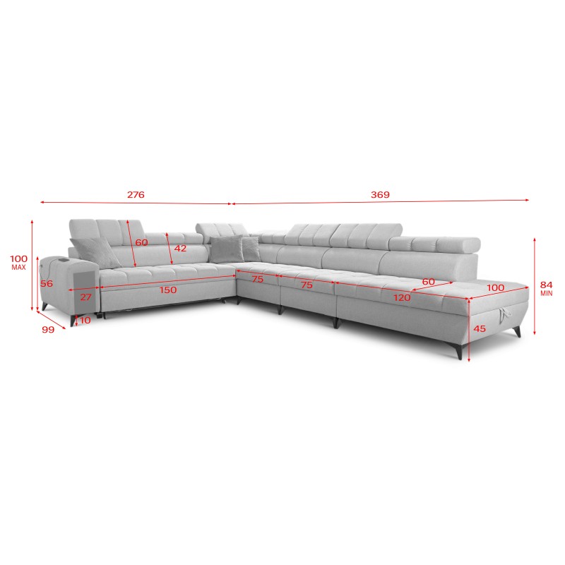 Ecksofa Venna XII mit Schlaffunktion und USB-Anschluss - Eleganz und Funktionalität in einem! Ecksofa Venna XII mit Schlaffunktion und USB-Anschluss - Eleganz und Funktionalität in einem!