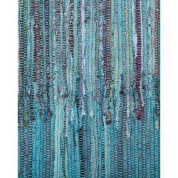 Dywan bawełniany 140 x 200 cm niebieski MERSIN Dywan bawełniany 140 x 200 cm niebieski MERSIN