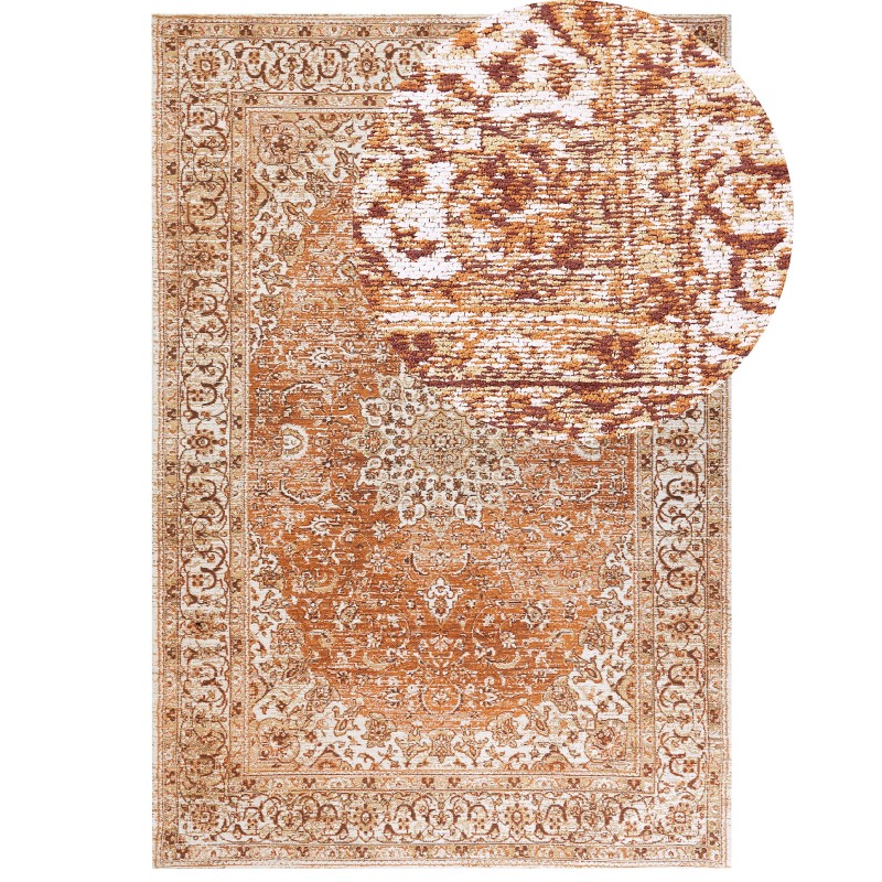 Dywan bawełniany 160 x 230 cm pomarańczowy HAYAT Dywan bawełniany 160 x 230 cm pomarańczowy HAYAT