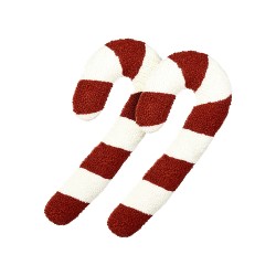 Zestaw 2 poduszek dekoracyjnych CANDY CANE Boucle 22 x 55 cm Czerwony Wzór świąteczny