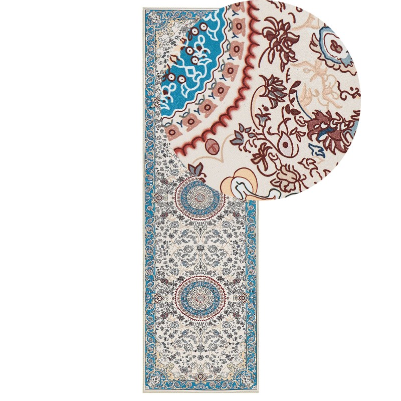Dywan 60 x 200 cm beżowo-niebieski GORDES Dywan 60 x 200 cm beżowo-niebieski GORDES