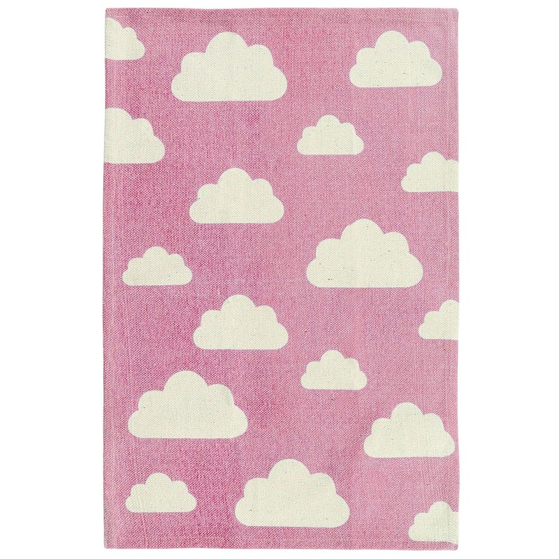 Dywan dziecięcy bawełniany motyw chmur 60 x 90 cm różowy GWALIJAR Dywan dziecięcy bawełniany motyw chmur 60 x 90 cm różowy GWALIJAR