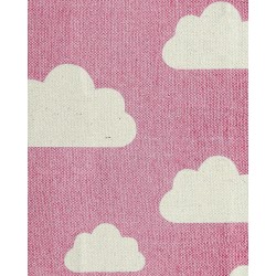 Dywan dziecięcy bawełniany motyw chmur 60 x 90 cm różowy GWALIJAR Dywan dziecięcy bawełniany motyw chmur 60 x 90 cm różowy GWALIJAR