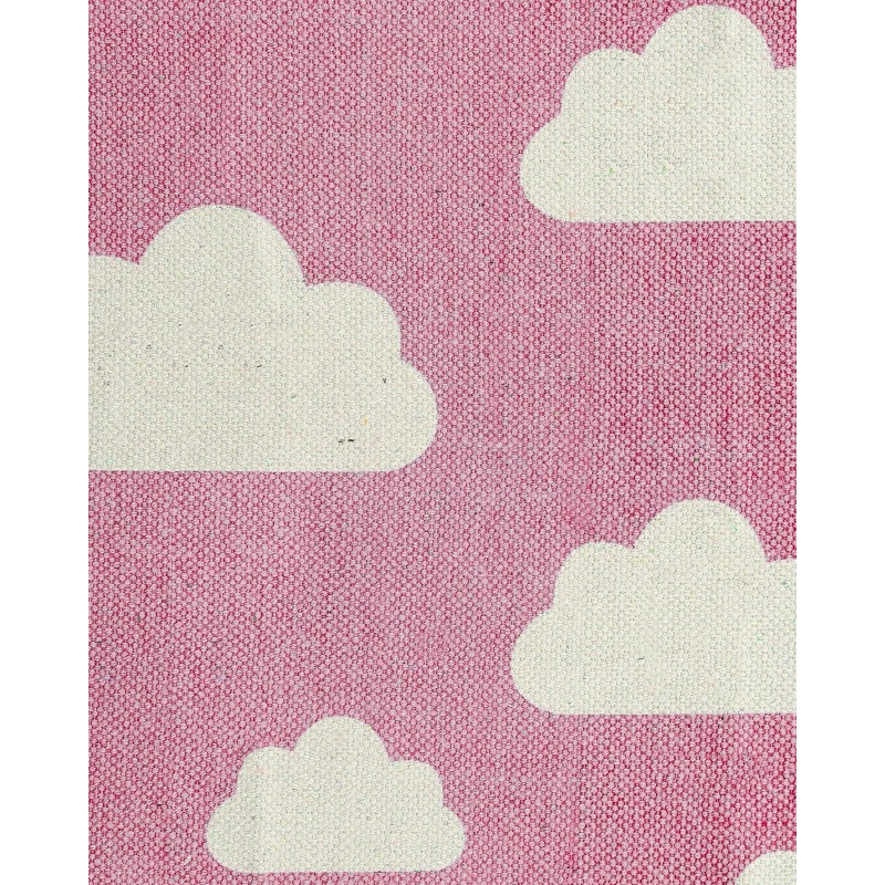 Dywan dziecięcy bawełniany motyw chmur 60 x 90 cm różowy GWALIJAR Dywan dziecięcy bawełniany motyw chmur 60 x 90 cm różowy GWALIJAR