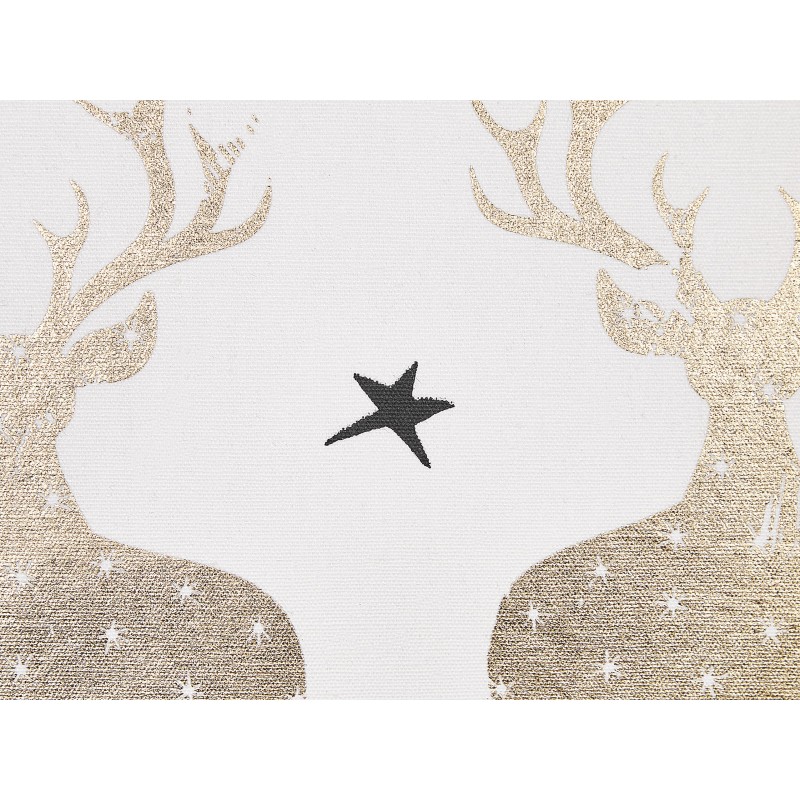 Zestaw 2 poduszek dekoracyjnych DONNER Bawełna 45 x 45 cm Biały Wzór świąteczny Zestaw 2 poduszek dekoracyjnych DONNER Bawełna 45 x 45 cm Biały Wzór świąteczny