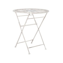 Stolik ogrodowy metalowy ø 70 cm biały SCAFA
