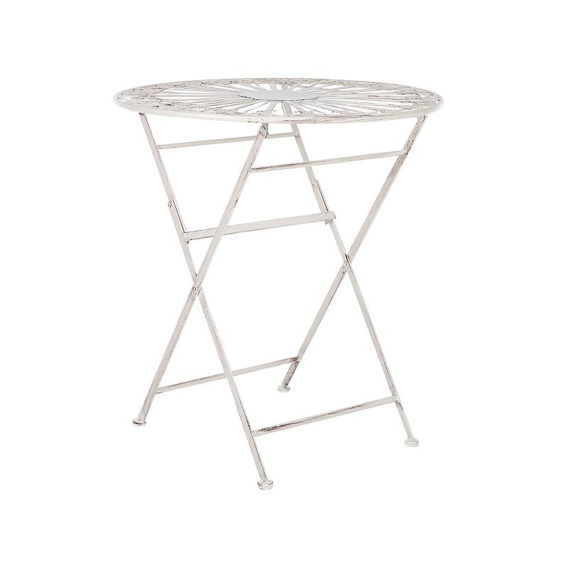 Stolik ogrodowy metalowy ø 70 cm biały SCAFA Stolik ogrodowy metalowy ø 70 cm biały SCAFA
