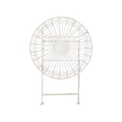Stolik ogrodowy metalowy ø 70 cm biały SCAFA Stolik ogrodowy metalowy ø 70 cm biały SCAFA
