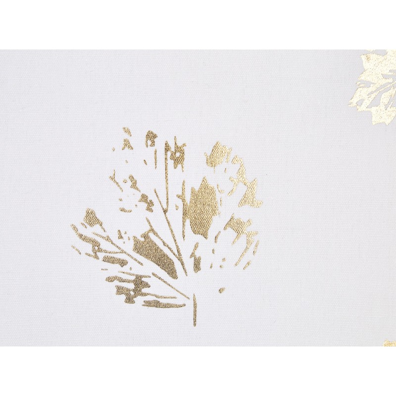 Zestaw 2 poduszek dekoracyjnych GOLDENROD Welur 45 x 45 cm Biały Wzór roślinny Zestaw 2 poduszek dekoracyjnych GOLDENROD Welur 45 x 45 cm Biały Wzór roślinny