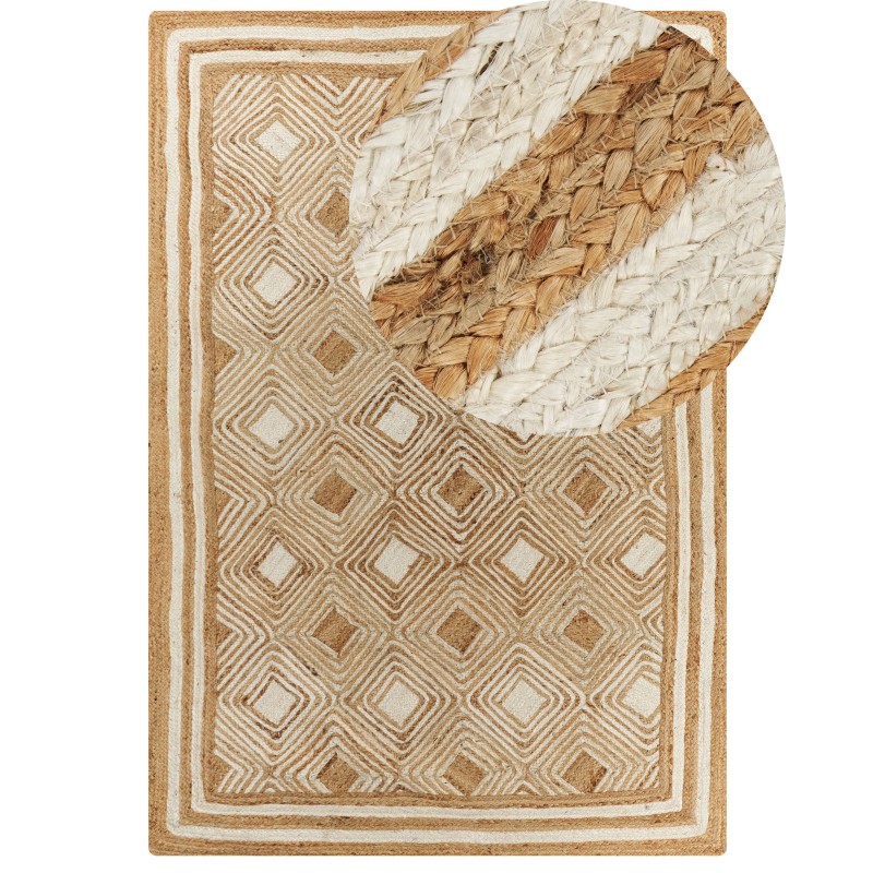 Dywan z juty 160 x 230 cm beżowy MENGEN Dywan z juty 160 x 230 cm beżowy MENGEN