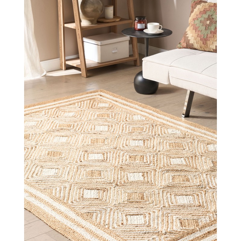 Dywan z juty 160 x 230 cm beżowy MENGEN Dywan z juty 160 x 230 cm beżowy MENGEN