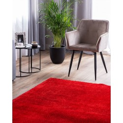 Dywan shaggy 200 x 300 cm czerwony DEMRE Dywan shaggy 200 x 300 cm czerwony DEMRE