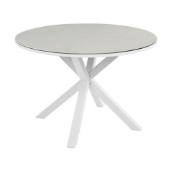 Stół ogrodowy MALETTO 120 cm 120 cm Szkło Beżowoszary