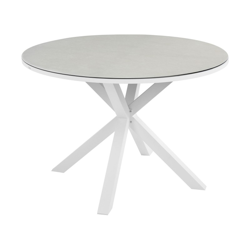 Stół ogrodowy MALETTO 120 cm 120 cm Szkło Beżowoszary Stół ogrodowy MALETTO 120 cm 120 cm Szkło Beżowoszary