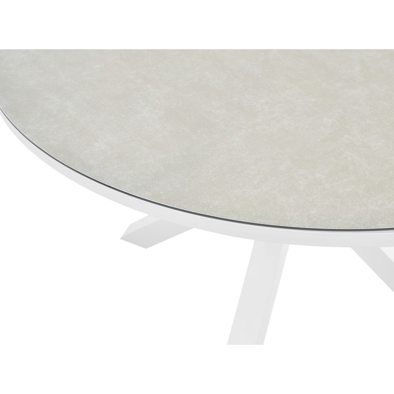 Stół ogrodowy MALETTO 120 cm 120 cm Szkło Beżowoszary Stół ogrodowy MALETTO 120 cm 120 cm Szkło Beżowoszary