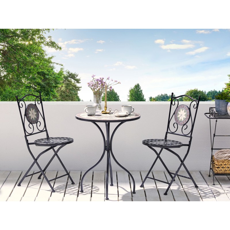 Stolik bistro CARIATI 60 cm 60 cm Czarny Stolik bistro CARIATI 60 cm 60 cm Czarny