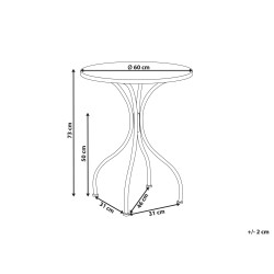 Stolik bistro CARIATI 60 cm 60 cm Czarny Stolik bistro CARIATI 60 cm 60 cm Czarny