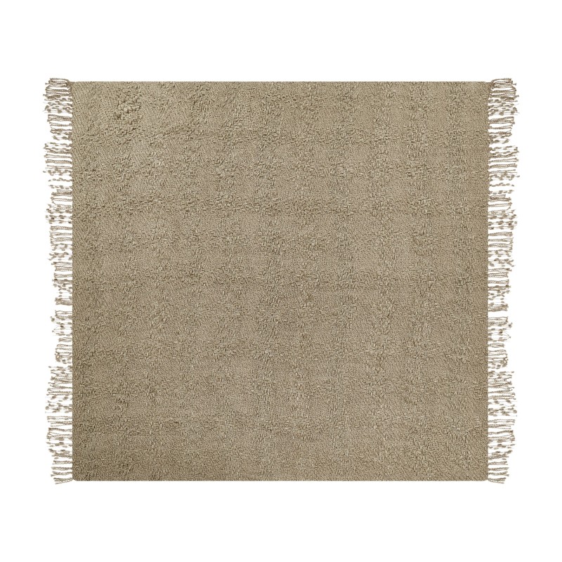 Koc VELLA Bawełna 200 x 220 cm Beżowoszary Koc VELLA Bawełna 200 x 220 cm Beżowoszary