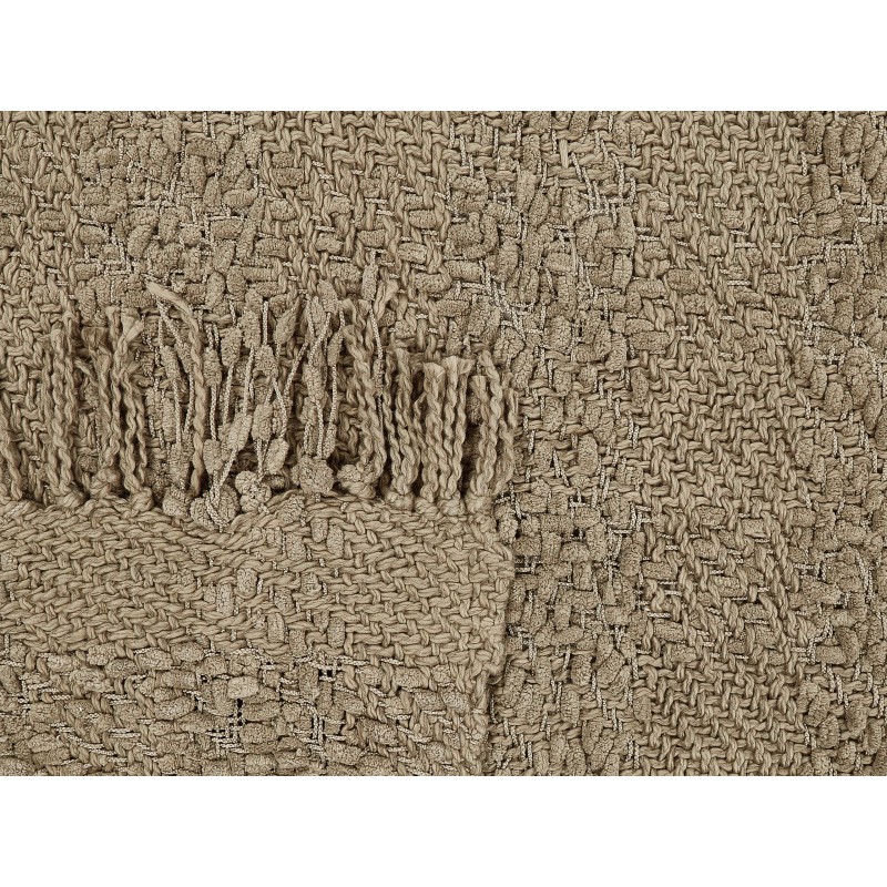 Koc VELLA Bawełna 200 x 220 cm Beżowoszary Koc VELLA Bawełna 200 x 220 cm Beżowoszary
