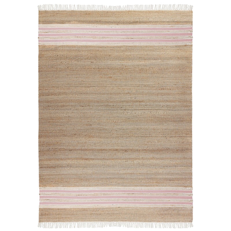 Dywan z juty 160 x 230 cm beżowo-różowy MIRZA Dywan z juty 160 x 230 cm beżowo-różowy MIRZA