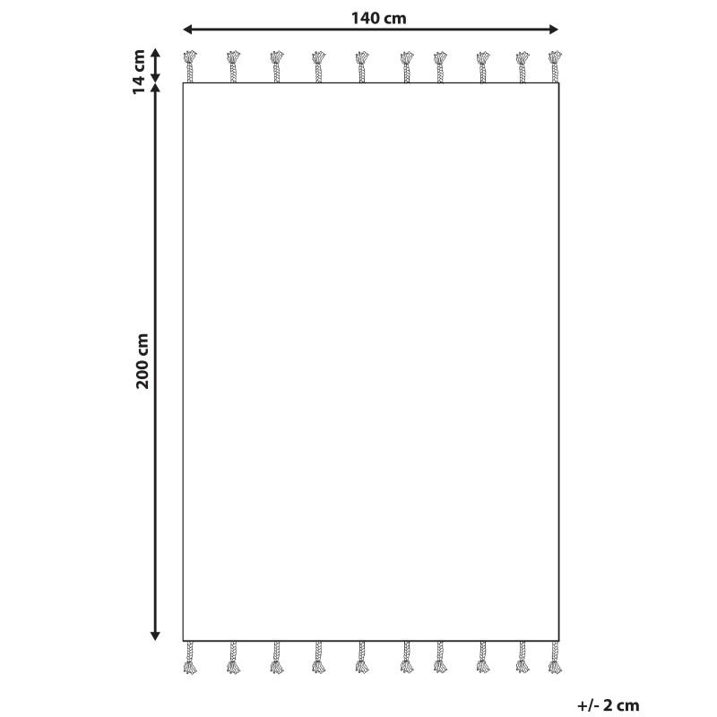 Dywan bawełniany 140 x 200 cm biało-czarny KHOURIBGA Dywan bawełniany 140 x 200 cm biało-czarny KHOURIBGA