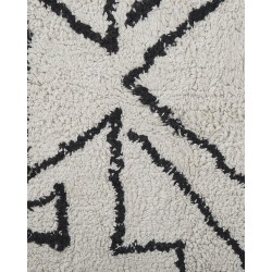 Dywan bawełniany 140 x 200 cm biało-czarny KHOURIBGA Dywan bawełniany 140 x 200 cm biało-czarny KHOURIBGA